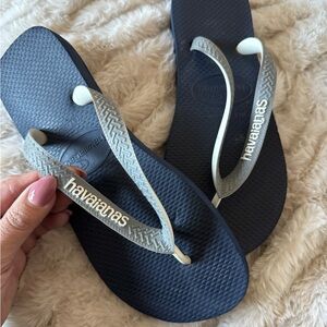 Havaianas Dark Blue and Gray Flip Flops